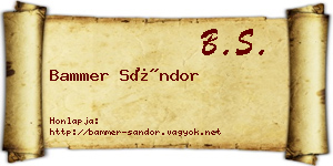 Bammer Sándor névjegykártya